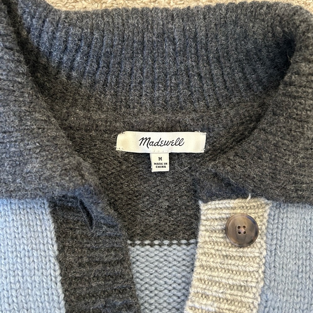 madewell blue and dark grey rugby sweater - Picture 11 of 11